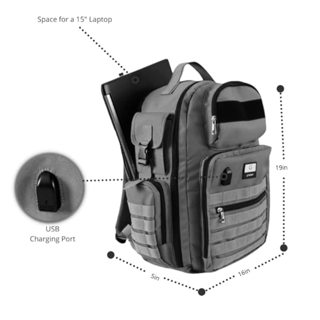 G'ccioni Diaper Bags Backpack,Travel Backpack,Insulated Bottle Pouch,Stroller Straps Changing Mat, Wipes & Bottle Pocket