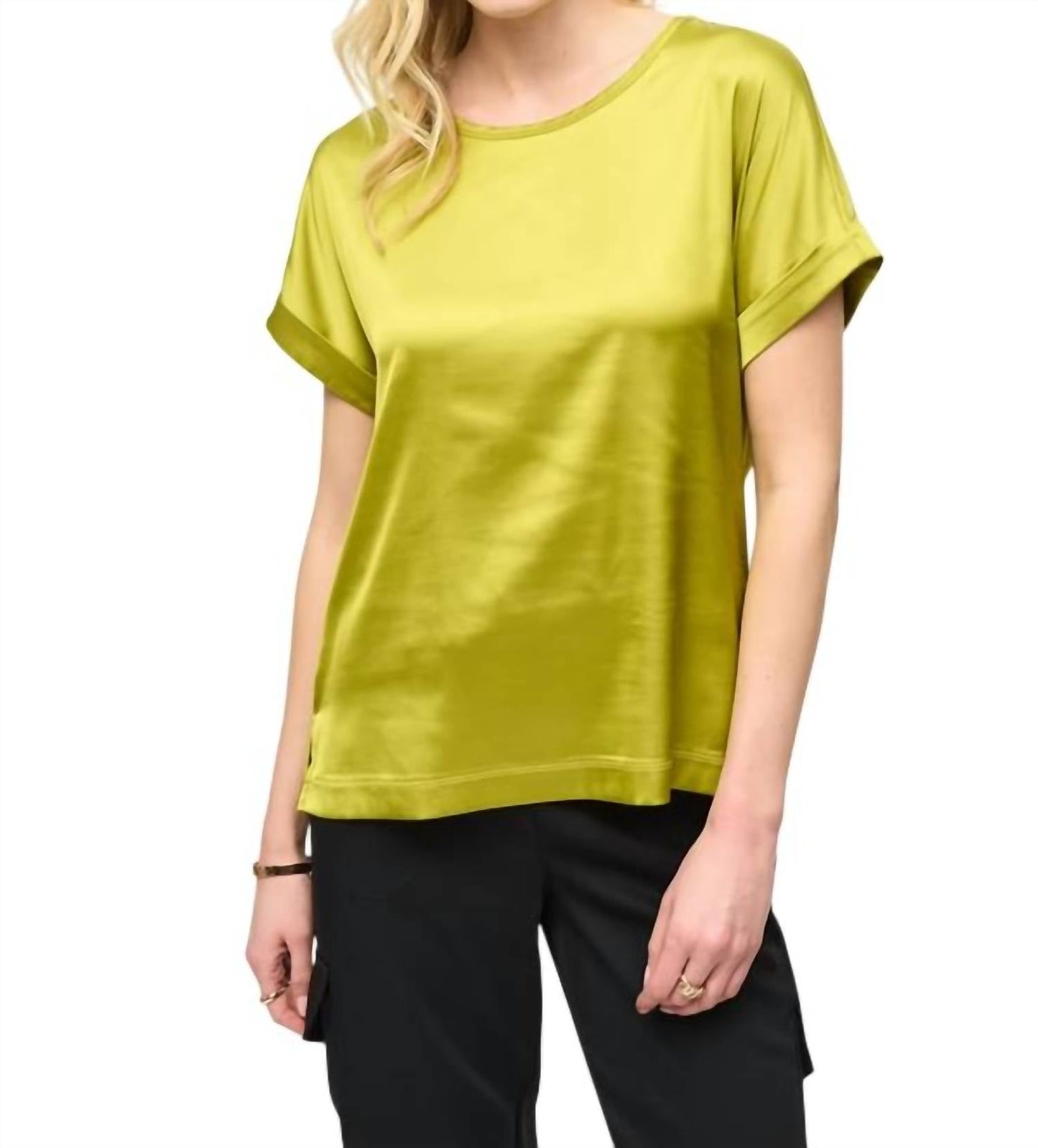 Joseph Ribkoff - Crew Neck Pullover With Rolled Sleeves Top