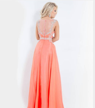 Rachel Allan - Beaded Chiffon Prom Gown