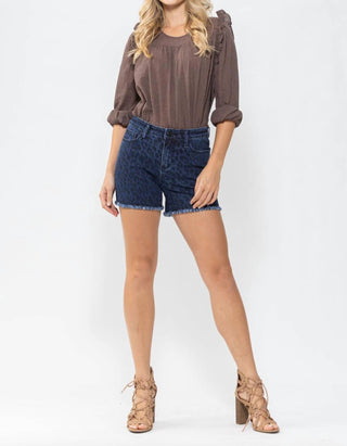 Judy Blue - Leopard Print Jean Shorts