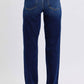Judy Blue - Midrise Frayed Hem Straight Leg Jeans
