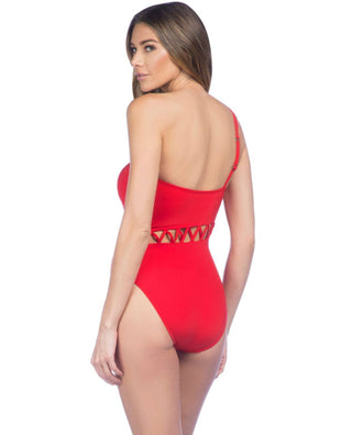 Kenneth Cole - Sexy Cut Out One Shoulder One Piece Swimsuit