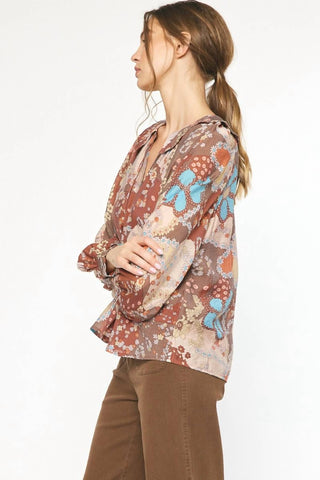 Entro - Floral Babydoll Blouse