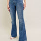 Judy Blue - Mid Rise Vintage Wash Flare Jeans With Distressed And Fray Hem