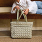 Jen & Co. - Women's Kelly Quilted Puffy Tote Bag With Crossbody Strap