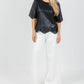 Oui - Women's Vegan Leather Top