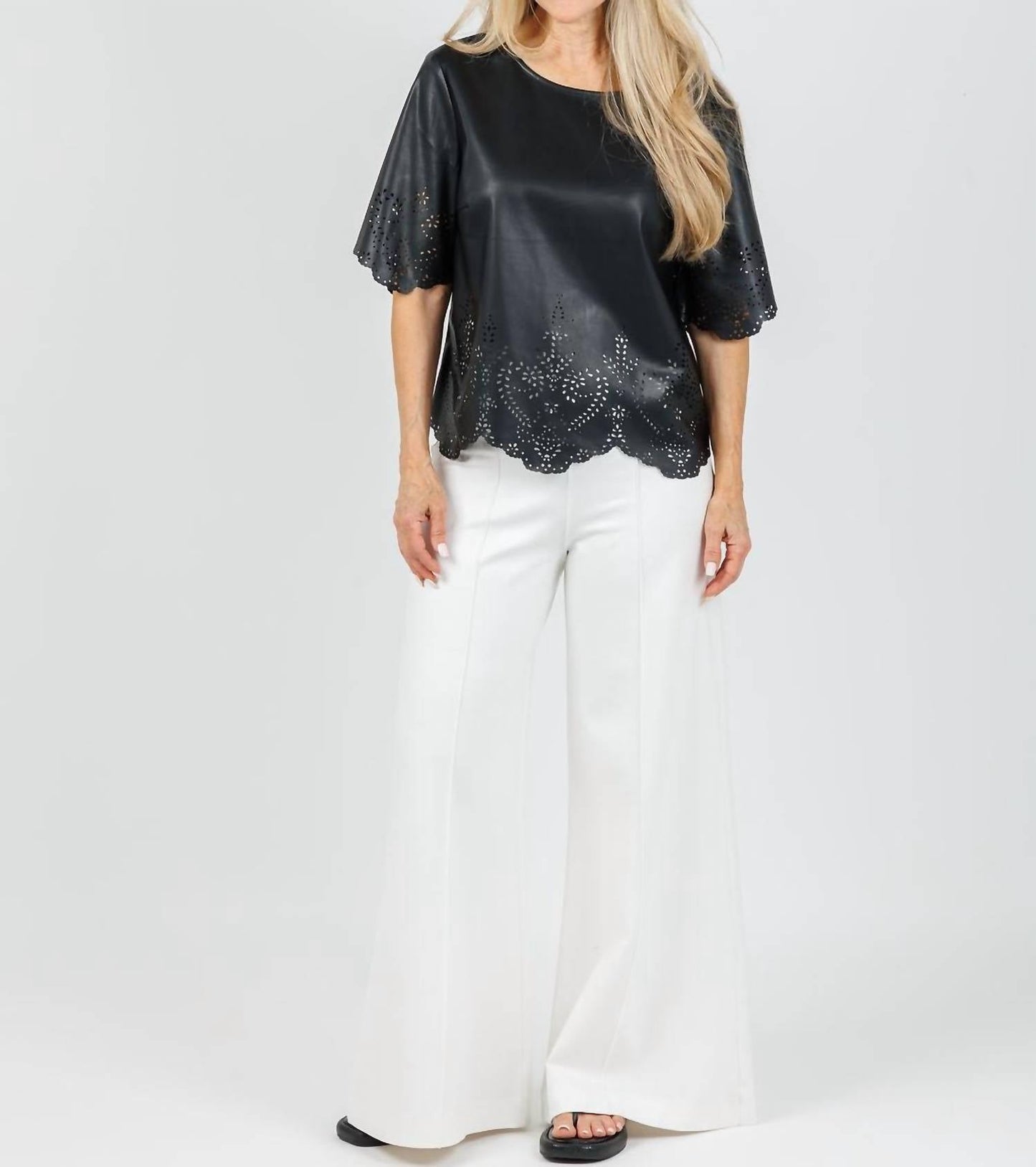 Oui - Women's Vegan Leather Top