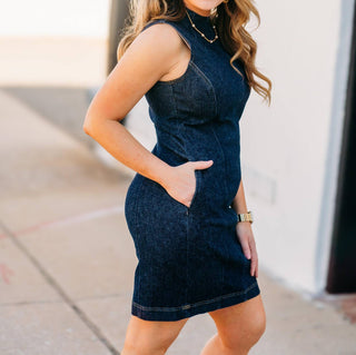 Spanx - Denim Seamed Shift Dress
