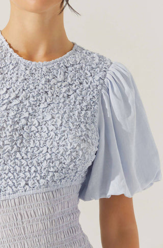 Astr - THEONI SMOCKED ASYMETRIC DRESS