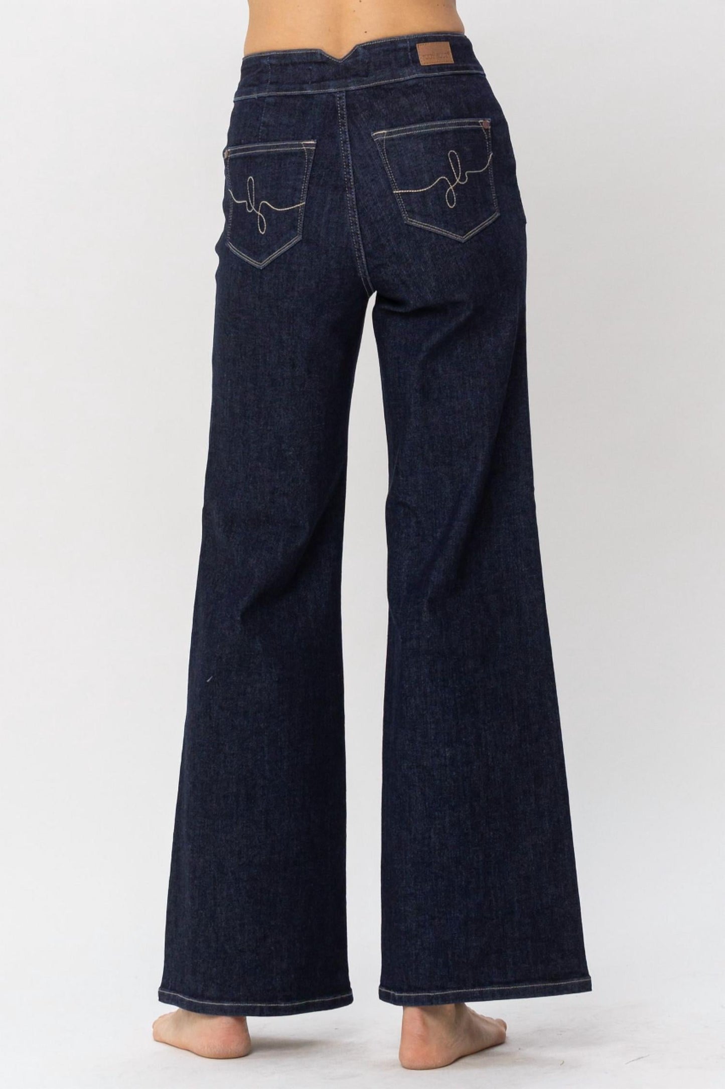 Judy Blue - High Waist Rinse Wash Geometric Waistband Jeans