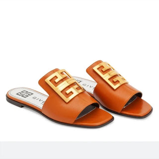 Givenchy - Women's Leather 4g Flat Mule Slides