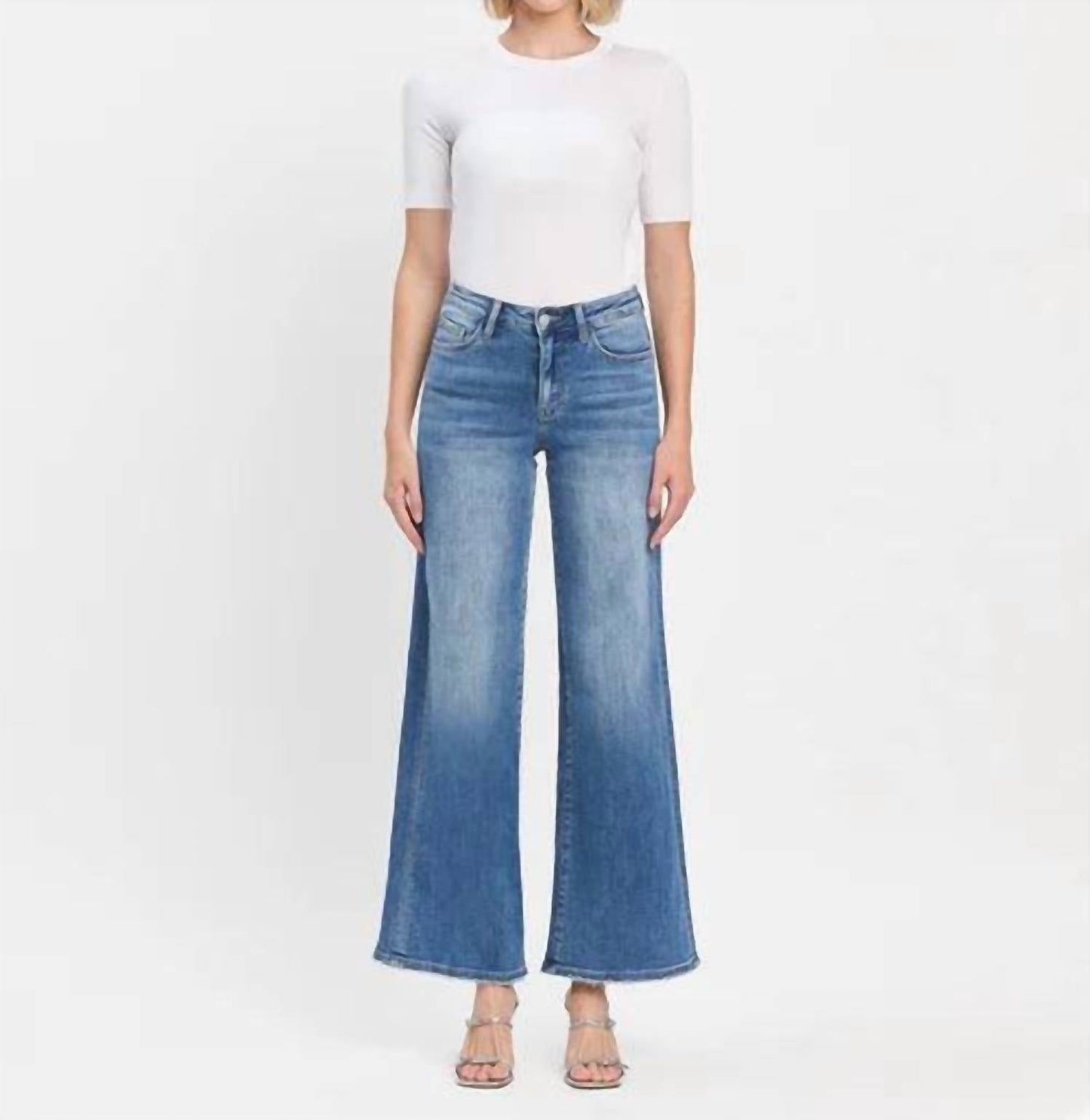 Vervet By Flying Monkey - High Rise Trouser Wide Leg Jeans