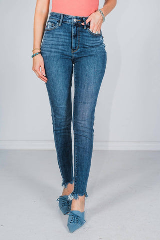 Judy Blue - High Waist Skinny Shark Bite Hem Jean