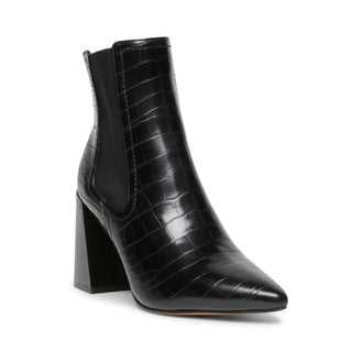 Steve Madden - Women's Patent Stamped Crocodile Stacked Heel Bootie