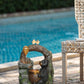 Decorative Two Tiered Outdoor Water Fountain with Woodland Animal Design