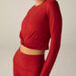 Beyond Yoga - Featherweight Center Stage Cropped Long Sleeve Pullover Tee Top