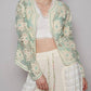 Pol - Cropped Long Sleeve Crocheted Cardigan
