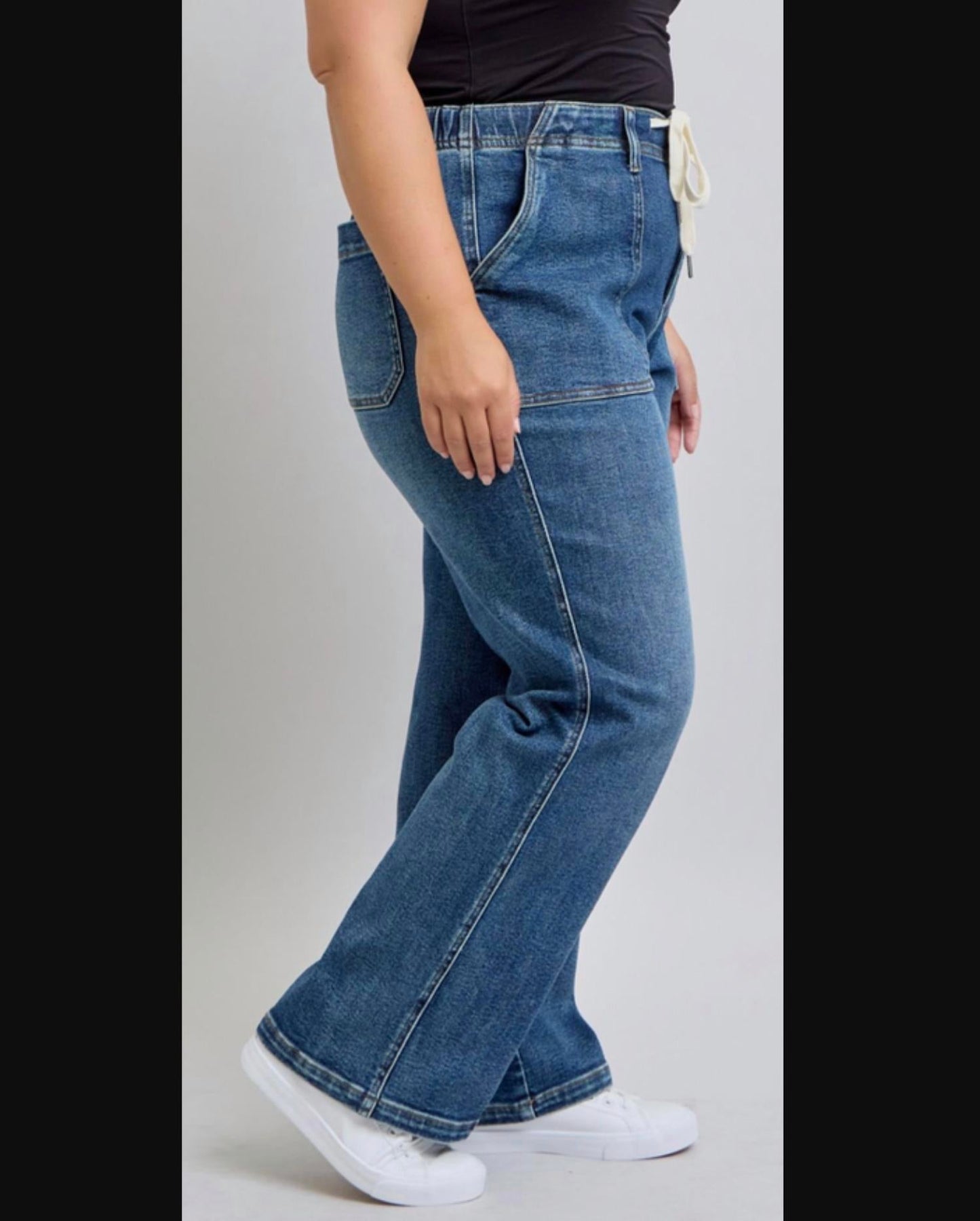 Judy Blue - Drawstring Wide Jeans
