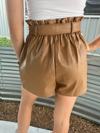 Dolce Cabo - Honey Vegan Leather Shorts