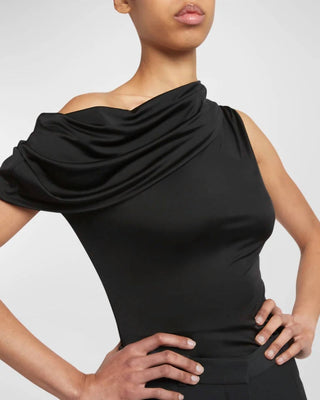 Alexander Mcqueen - Asymmetric draped jersey top