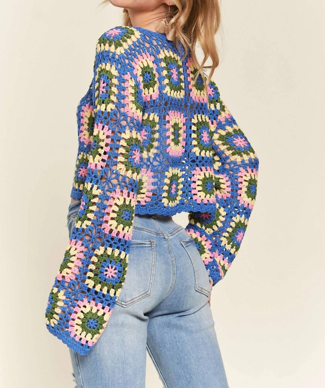 Trendsi - Adora Multicolor Crochet Crop Top