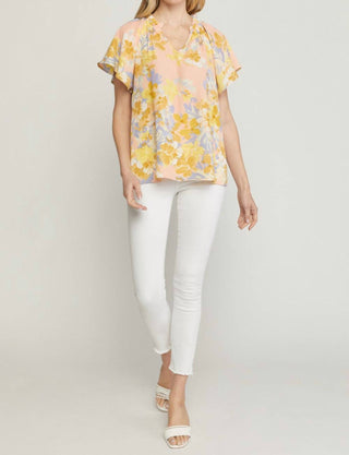 Entro - Floral Potter Sleeve Shirt