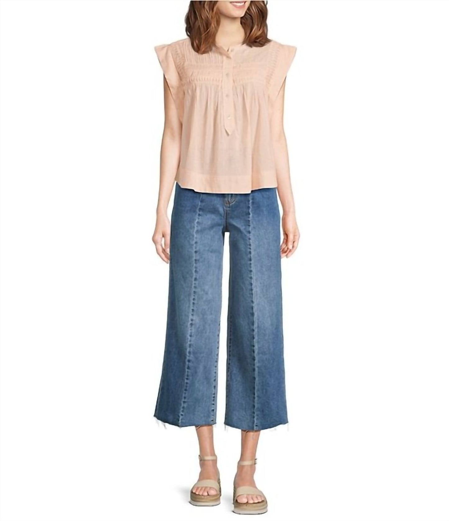 Dear John Denim - Audrey Stretch Denim Cropped Wide Leg Jeans