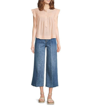 Dear John Denim - Audrey Stretch Denim Cropped Wide Leg Jeans