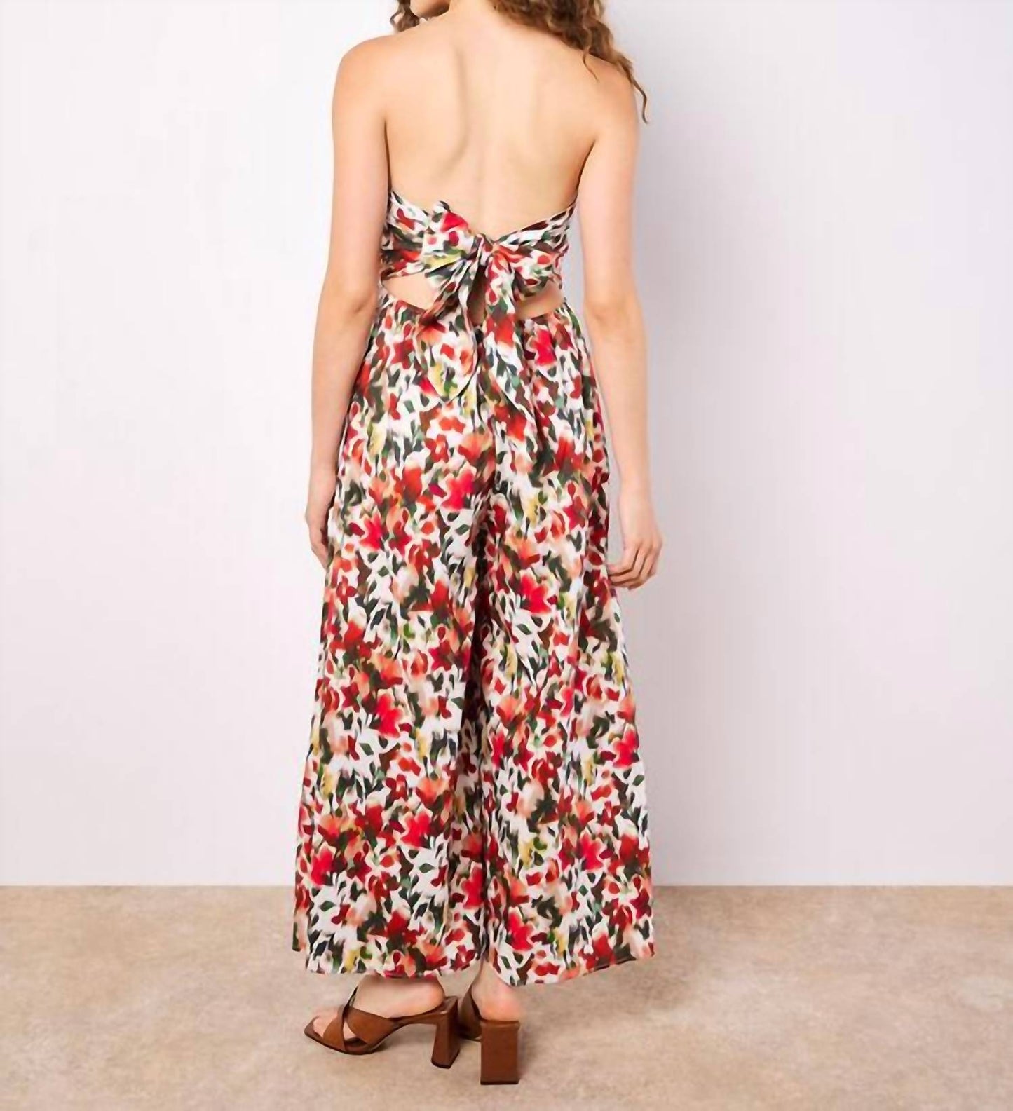 Apricot - Ikat Floral Print Jumpsuit