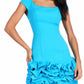 Ashleylauren - Scuba Cocktail Dress With Rosette Skirt.