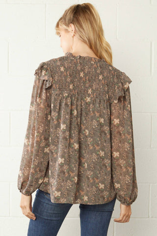 Entro - Ruffle & Floral Blouse