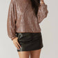 Flying Tomato - Sequin Long Sleeve Top