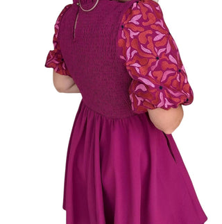 Entro - Stitched Puff Sleeve Dress