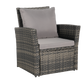 4 Pieces Outdoor Patio Furniture Sets Garden Rattan Chair Wicker Set