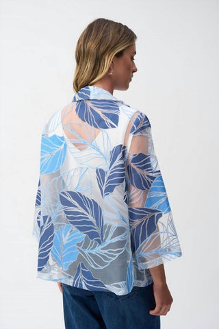 Joseph Ribkoff - Novelty Leaf Print Trapeze Jacket