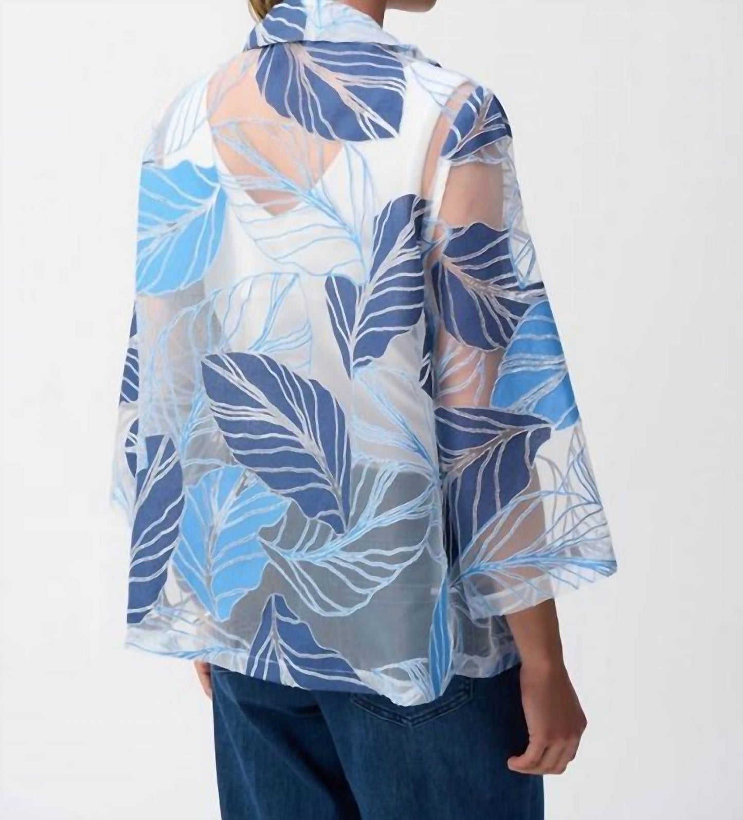 Joseph Ribkoff - Novelty Leaf Print Trapeze Jacket