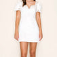 B.Right - Square Neck Puff Short Sleeve H-line Mini Dress