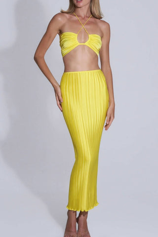 L'Idee - Limone Pencil Skirt And Halter Top Set