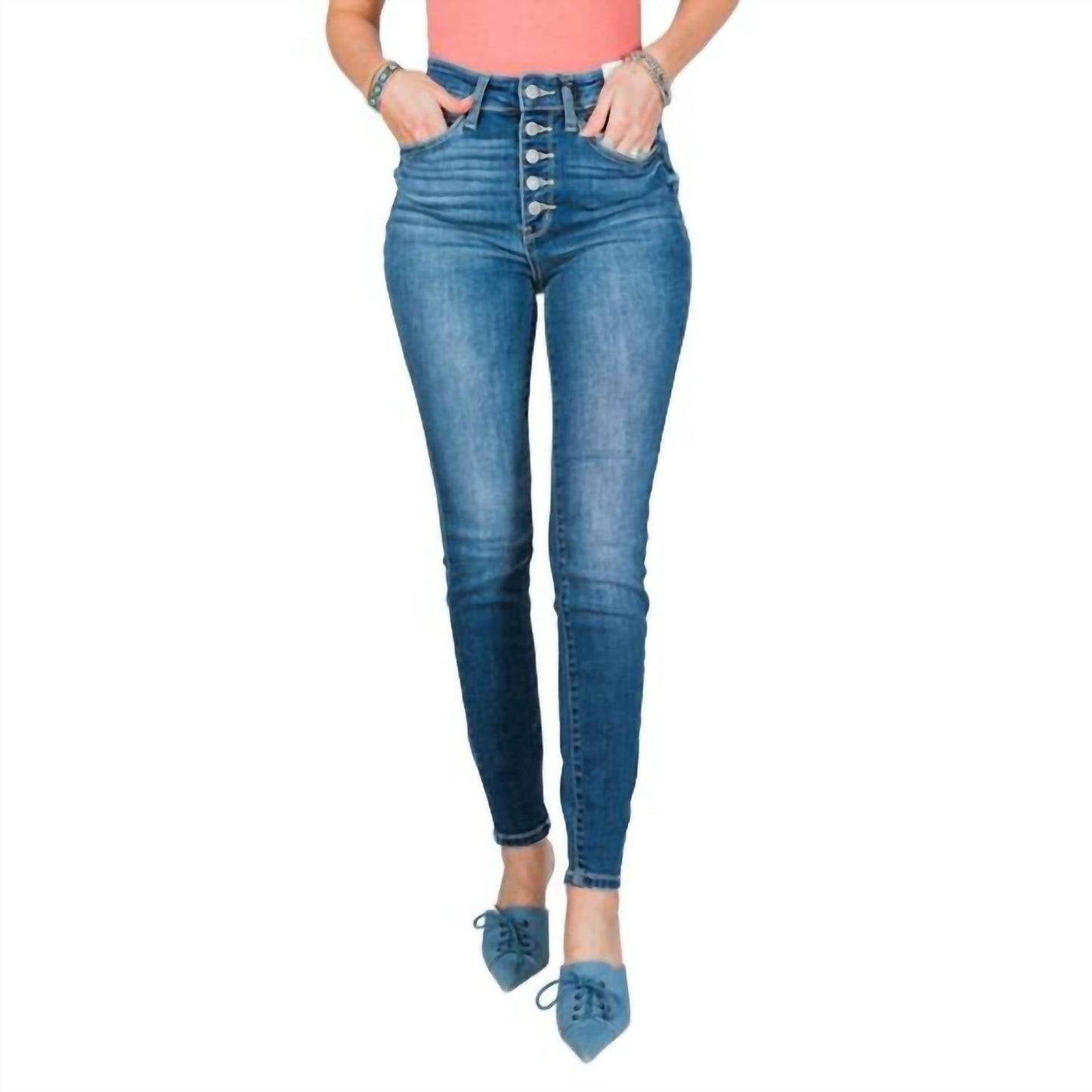 Judy Blue - Maizey Button Fly Skinny Jeans