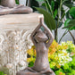 11.5x6.5x15 Brown Magnesium Yoga Frog Figurine in Namaste Pose with Gold Accents