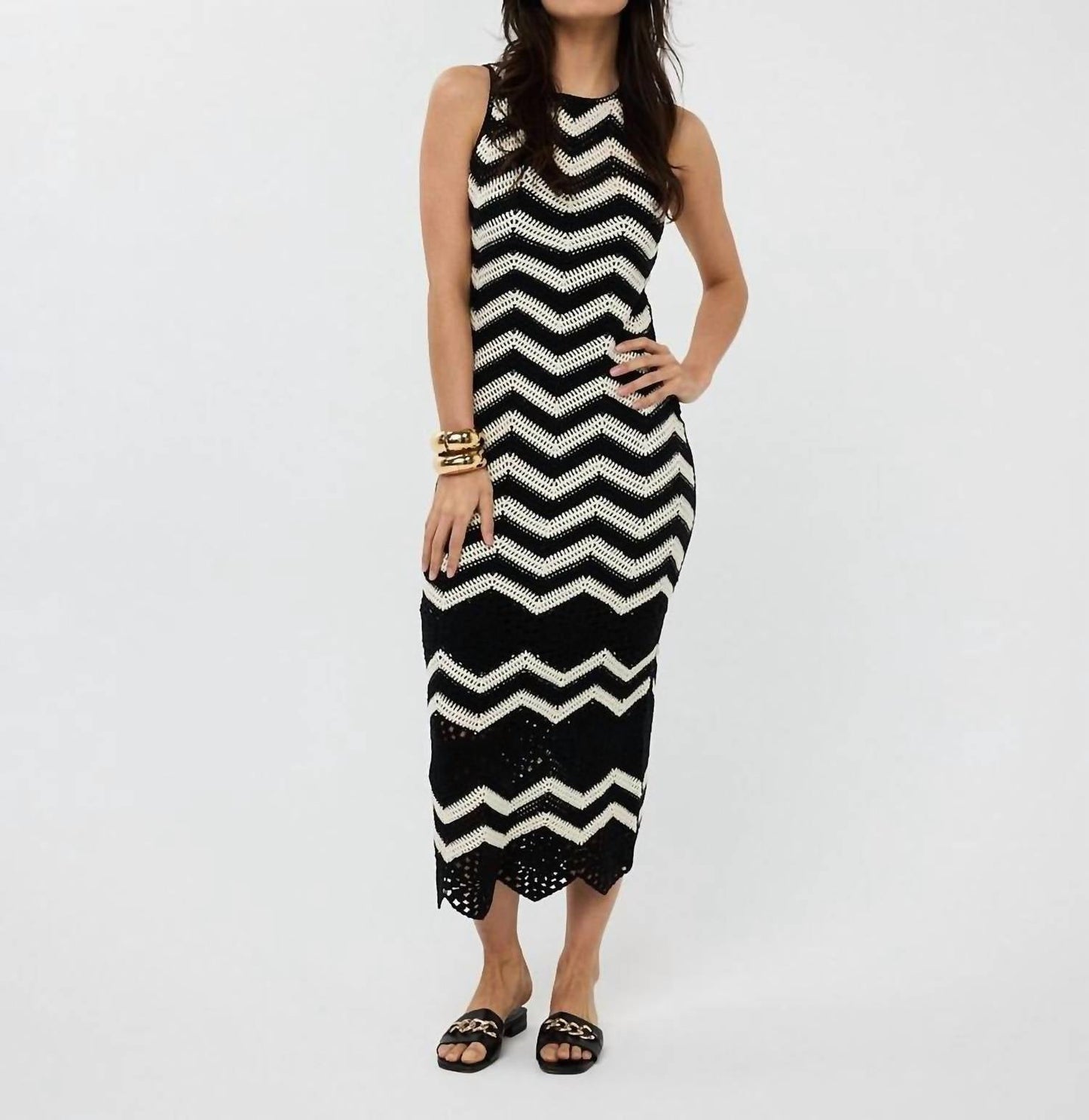 Esqualo - LONG CROCHET DRESS