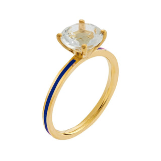 Eye M - Women's Topaz Enamel Slim Band Ring