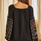 Andree By Unit - Embroidered Square Neck Top