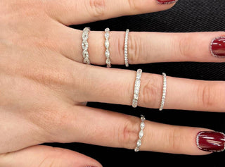 Allyanna Gifts - Women's 6 Band Cubic Zirconia Stackable Ring Set