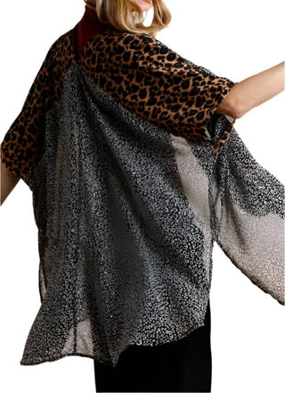 Umgee - Animal Print Drape Kimono - Plus