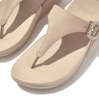 Fitflop - Women's Lulu Crystal Toe Post Buckle Leather Sandal