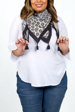 Echo - FOULARD SQUARE TASSEL SCARF