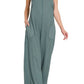 Zenana - Knit Waffle Wide Leg Overalls