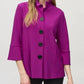 Joseph Ribkoff - Shirred Collar 3/4 Sleeves Trapeze Jacket