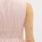 Entro - Striped Empire Waist Bow Front Midi Dress